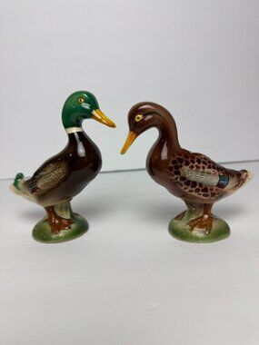 Vintage THAMES  Set of 2 Mallard Duck Ceramic Glazed Collectible Hunting
